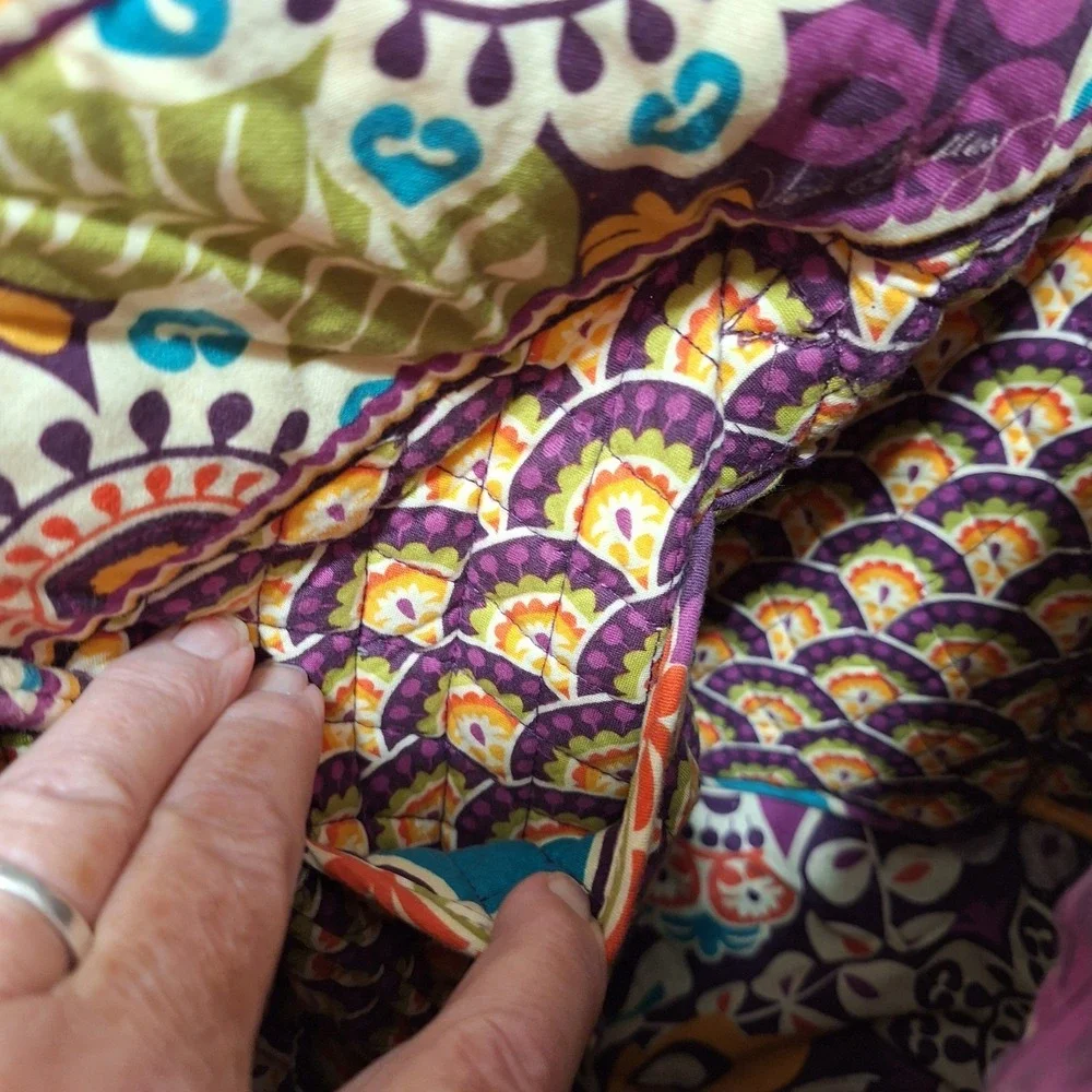 Vera Bradley Vera Tote Shoulder Bag in Plum Crazy Plum Toggle Close Large Zipper